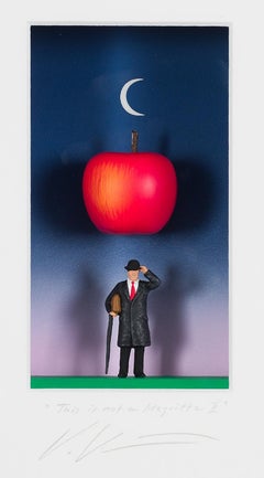 This is not a Magritte II - contemporary art work, tribute to Magritte painting