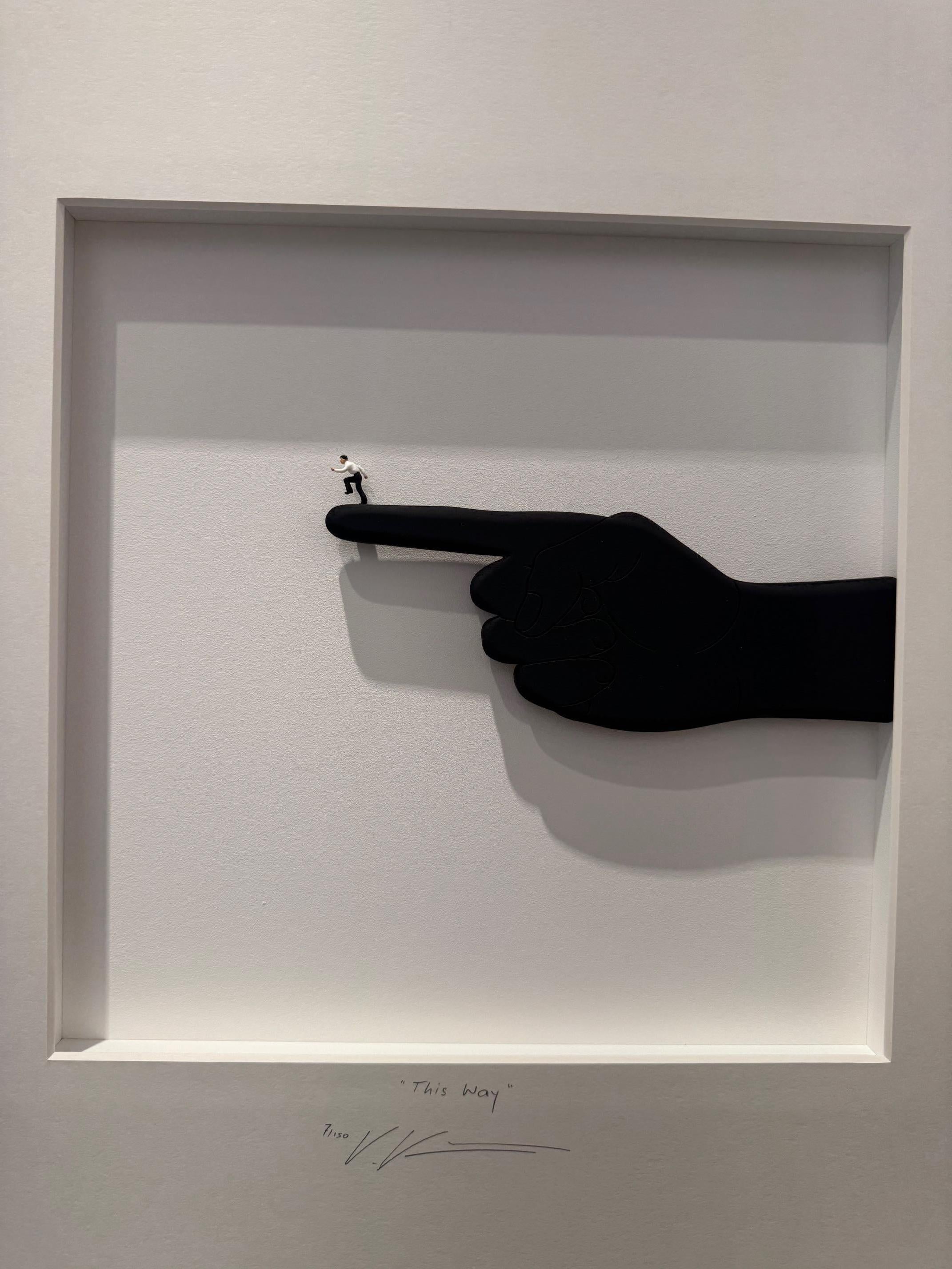 Cette Way - œuvre d'art contemporaine originale dans des boîtes - œuvre d'art fantaisiste de Volker Kuhn en vente 7