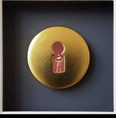 Voyeur I - opera d'arte minimalista contemporanea originale di Volker Kuhn