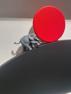 With Power- contemporary minimalist conceptual art by Volker Kuhn elephant