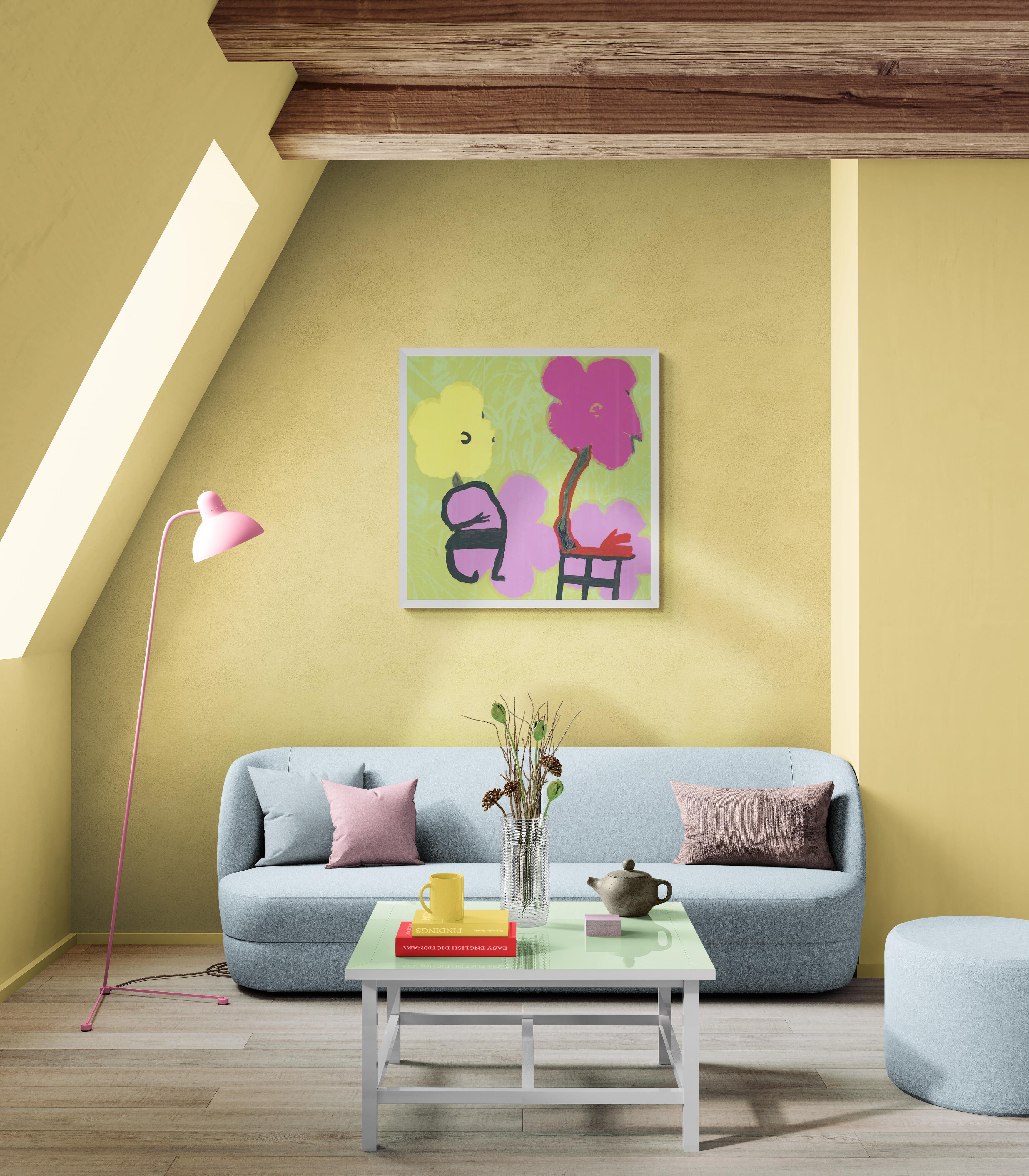 Blumenmonster (Gestural Abstraction, Floral, Warhol, Persiflage, Colorful) - Pop Art Print by Volkmar Schulz-Rumpold