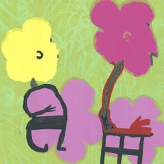 Blumenmonster (Gestural Abstraction, Floral, Warhol, Persiflage, Colorful)