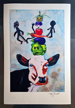 Vegetable Cow (Contemporary, Outsider Art, ~25% OFF + FREE CONUS SHIPPING)