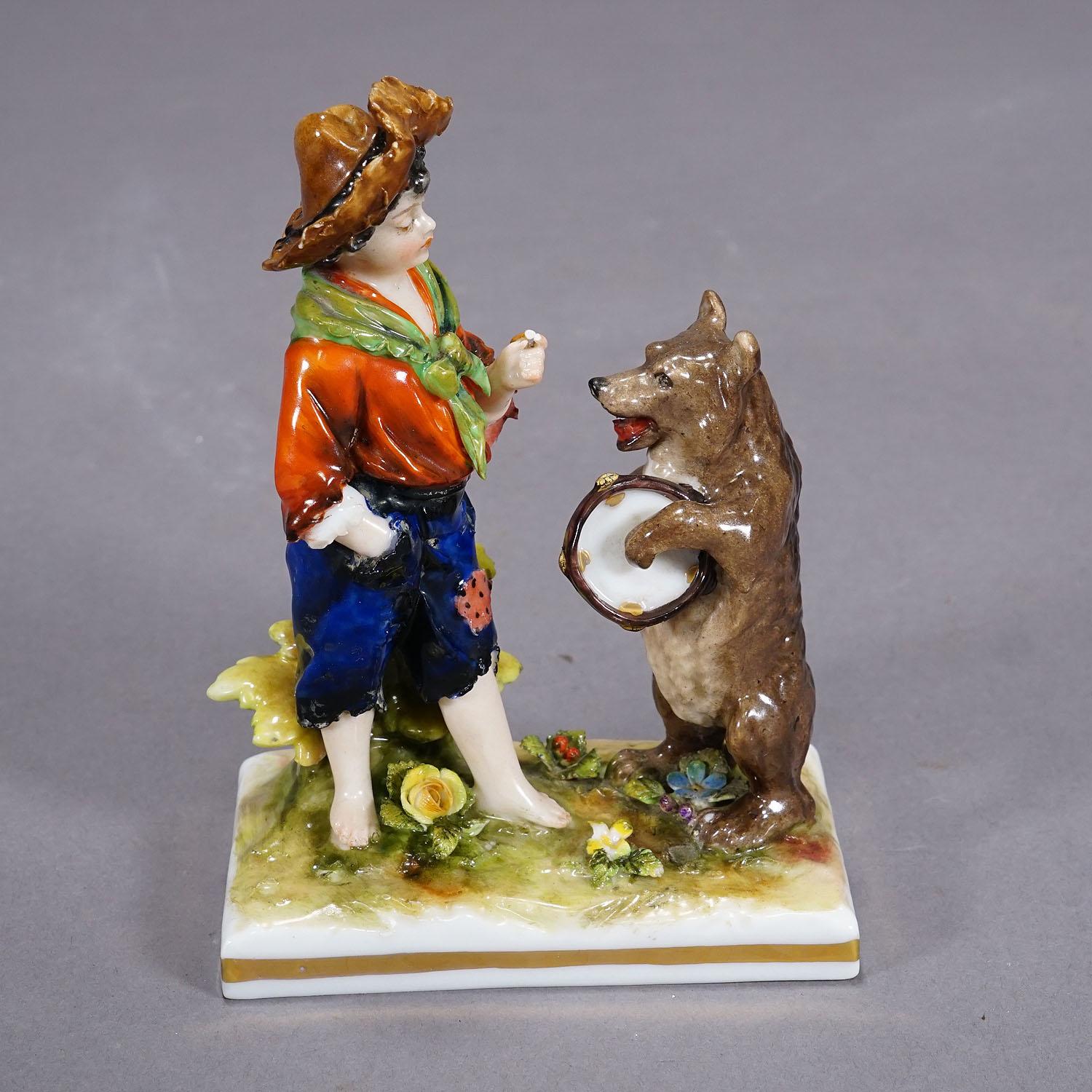 Victorian Volkstedt Porcellain Figurines Children with Bears