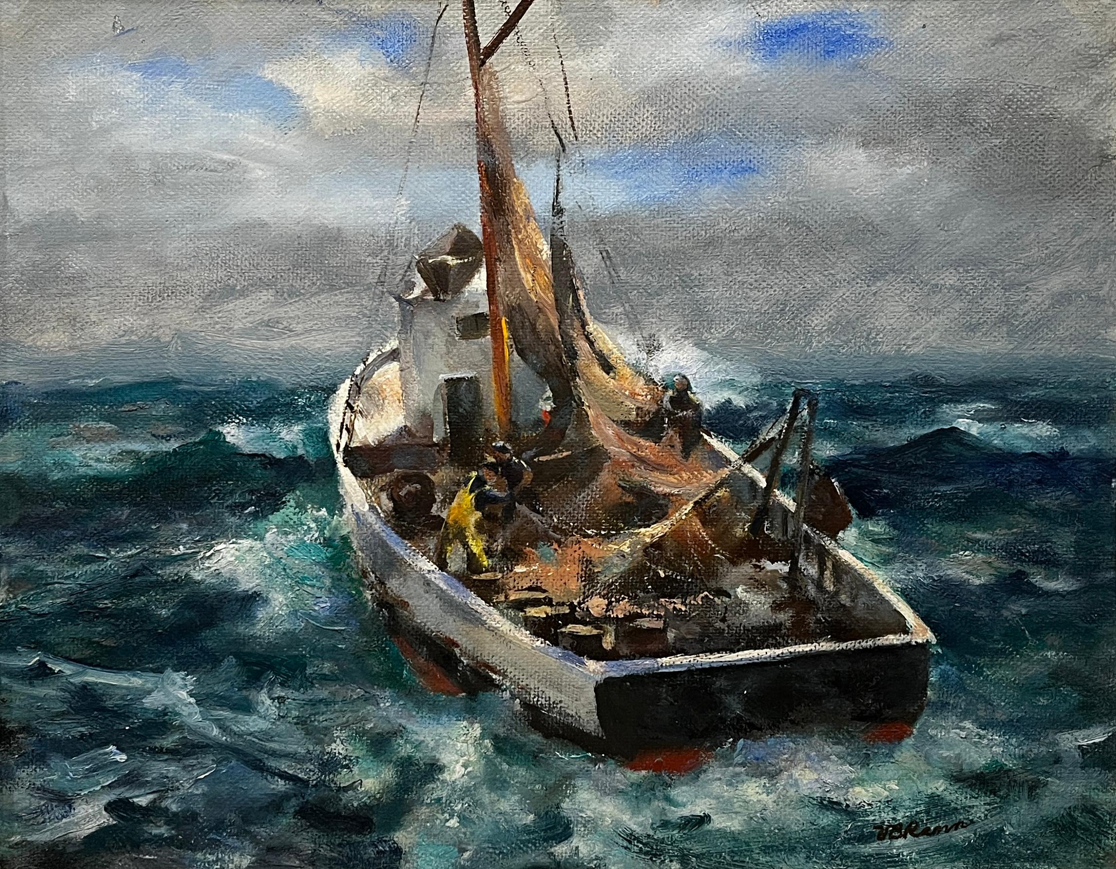 Vollian Rann Landscape Painting - Boat to Sea