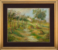 Haciendo heno - Paisaje figurativo de mediados de siglo de la Russian School
