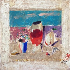 Still life with glass of wine