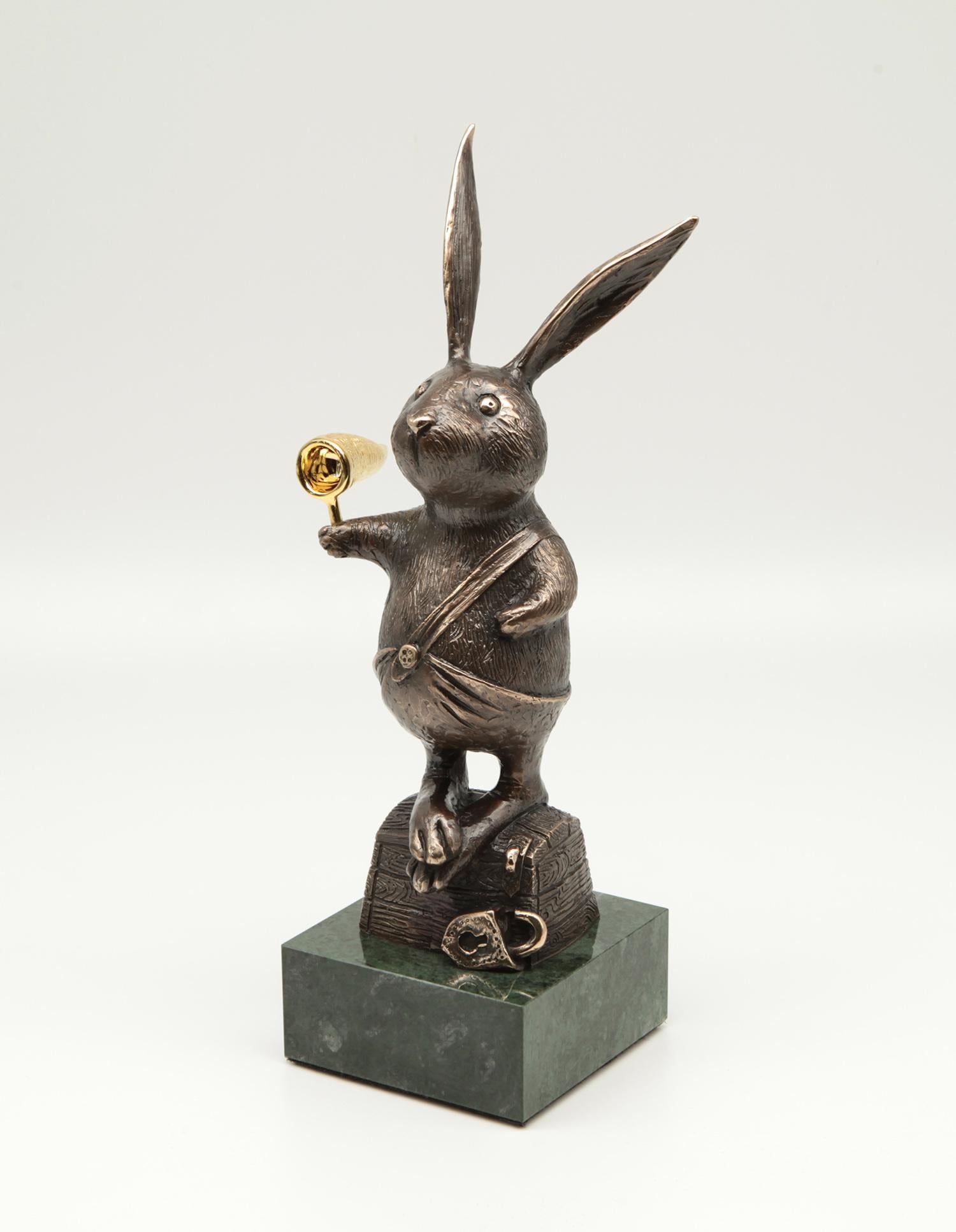 Good luck catcher - this hare will bring happiness and love to everyone, he is always happy.
Original sculpture by the Ukrainian sculptor Volodymyr Mykytenko.
9/12 edition.

Excellent condition.
Materials: Bronze, Marble.   
Please contact Art
