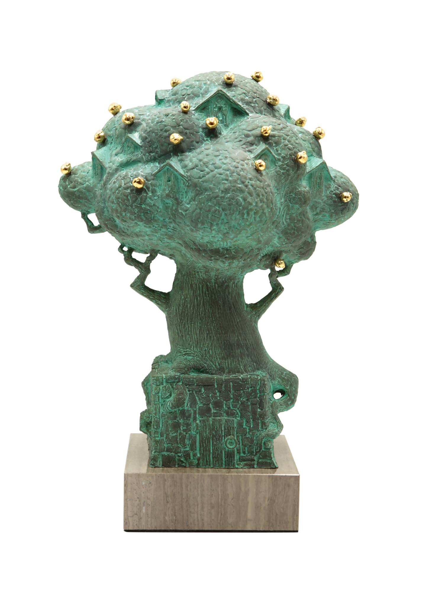 Volodymyr MYKYTENKO Figurative Sculpture – Paradiesbaum, Bronzeskulptur von Volodymyr Mykytenko, 2013