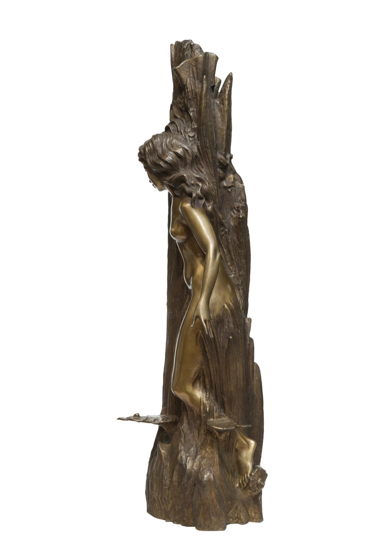 Hada de madera, escultura de bronce de Volodymyr Mykytenko, 2011 - Figurative Sculpture Oro de Volodymyr MYKYTENKO