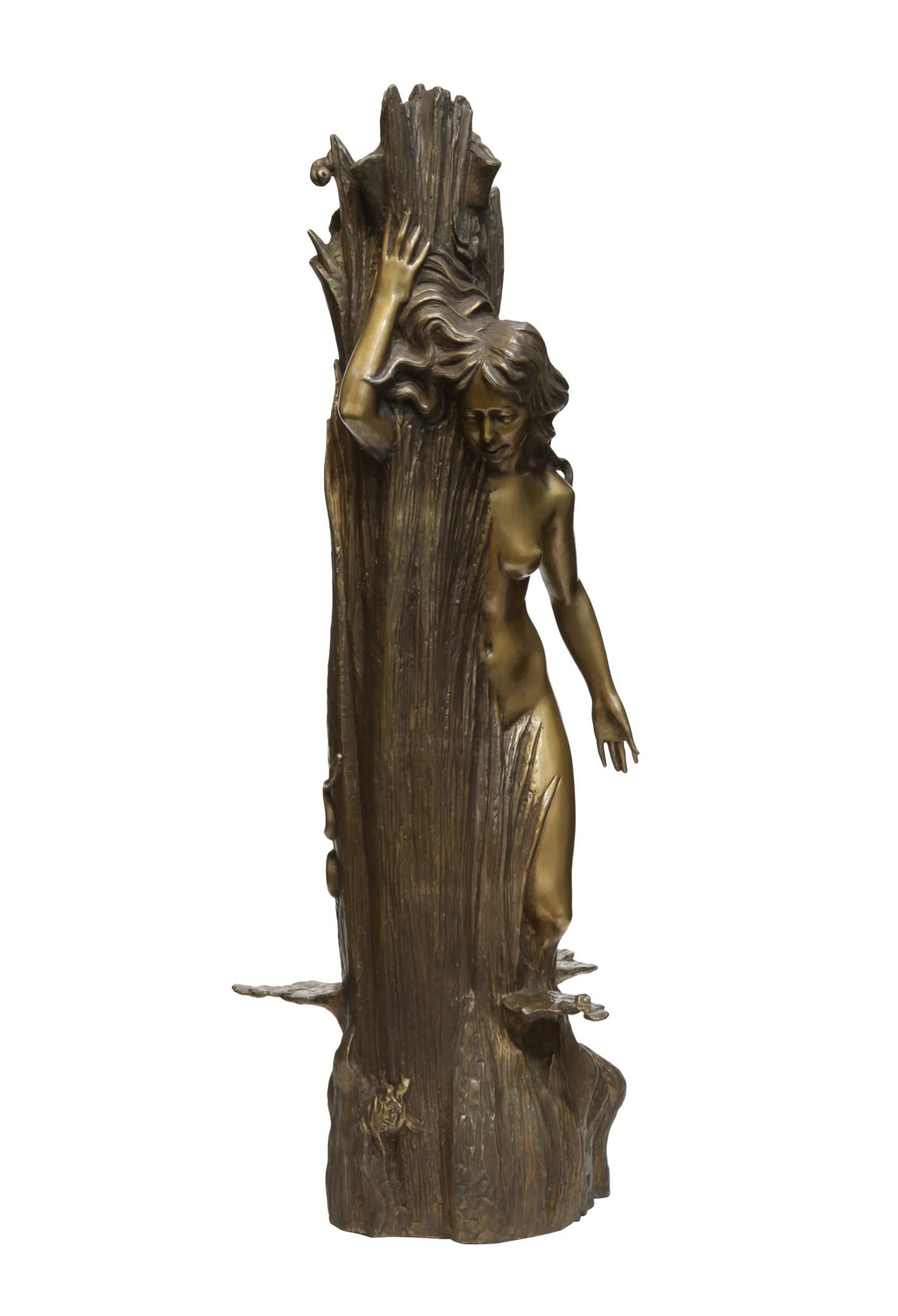 Volodymyr MYKYTENKO Figurative Sculpture - Wood Fairy, Bronze Sculpture by Volodymyr Mykytenko, 2011