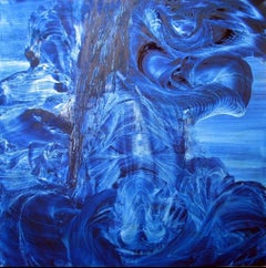 Oil on canvas painting RGB Live Apperception HELIO BLUE by Volodymyr Zayichenko