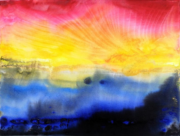 Volodymyr Zayichenko Yellow Blue Red Abstract Art Landscape