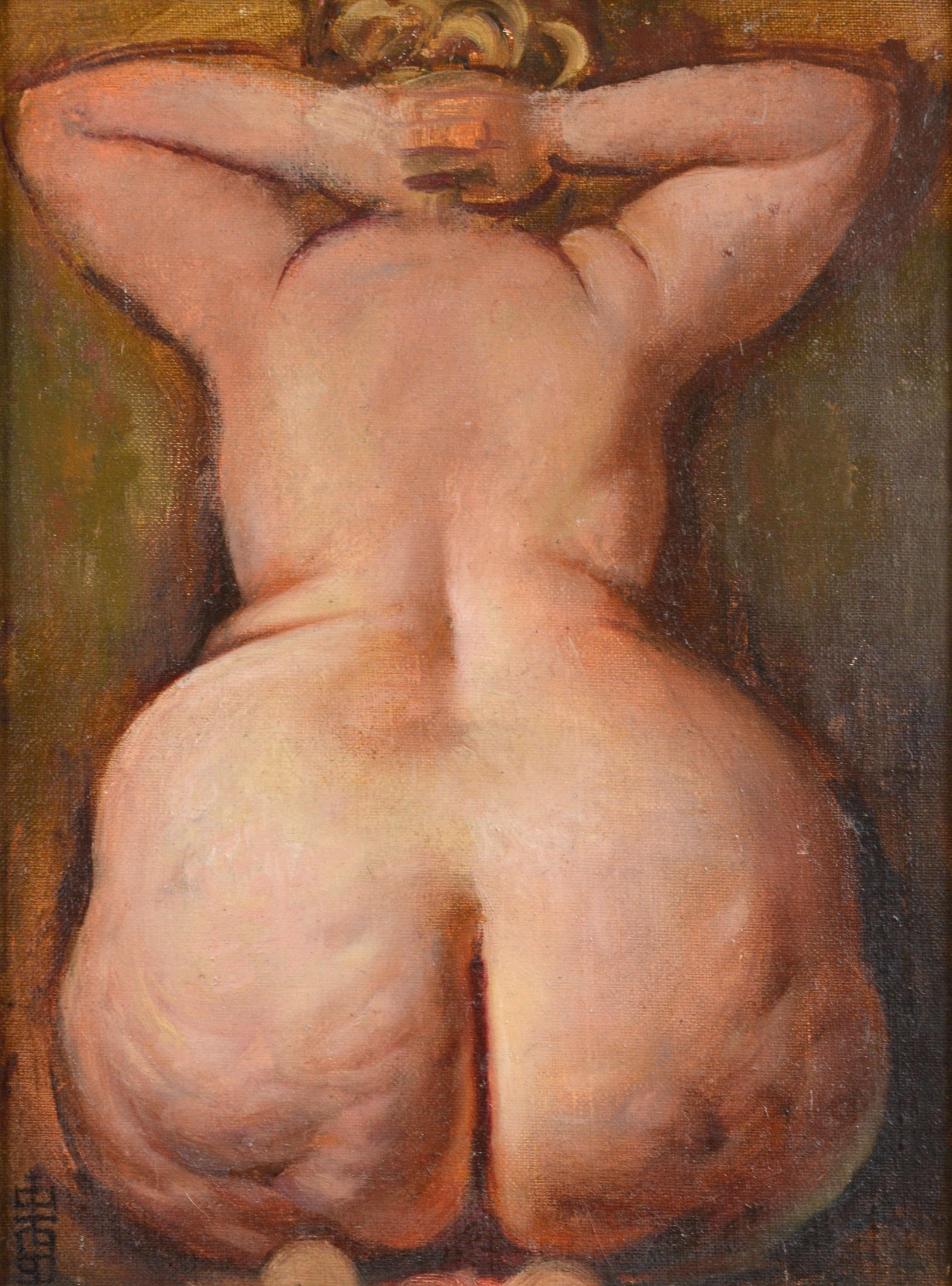 Akt, Leinwand/Hartfaserplatte/Öl, 30x40 cm, 1990