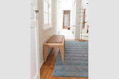 Volpi bench in natural wood and fabric seat