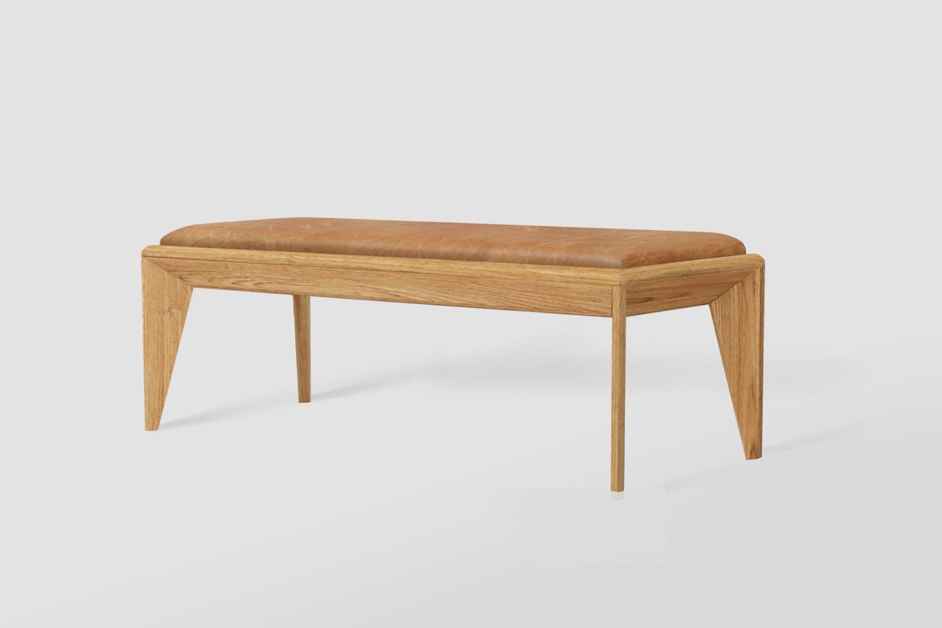 Brésilien Banc Volpi en bois naturel et assise en tissu en vente