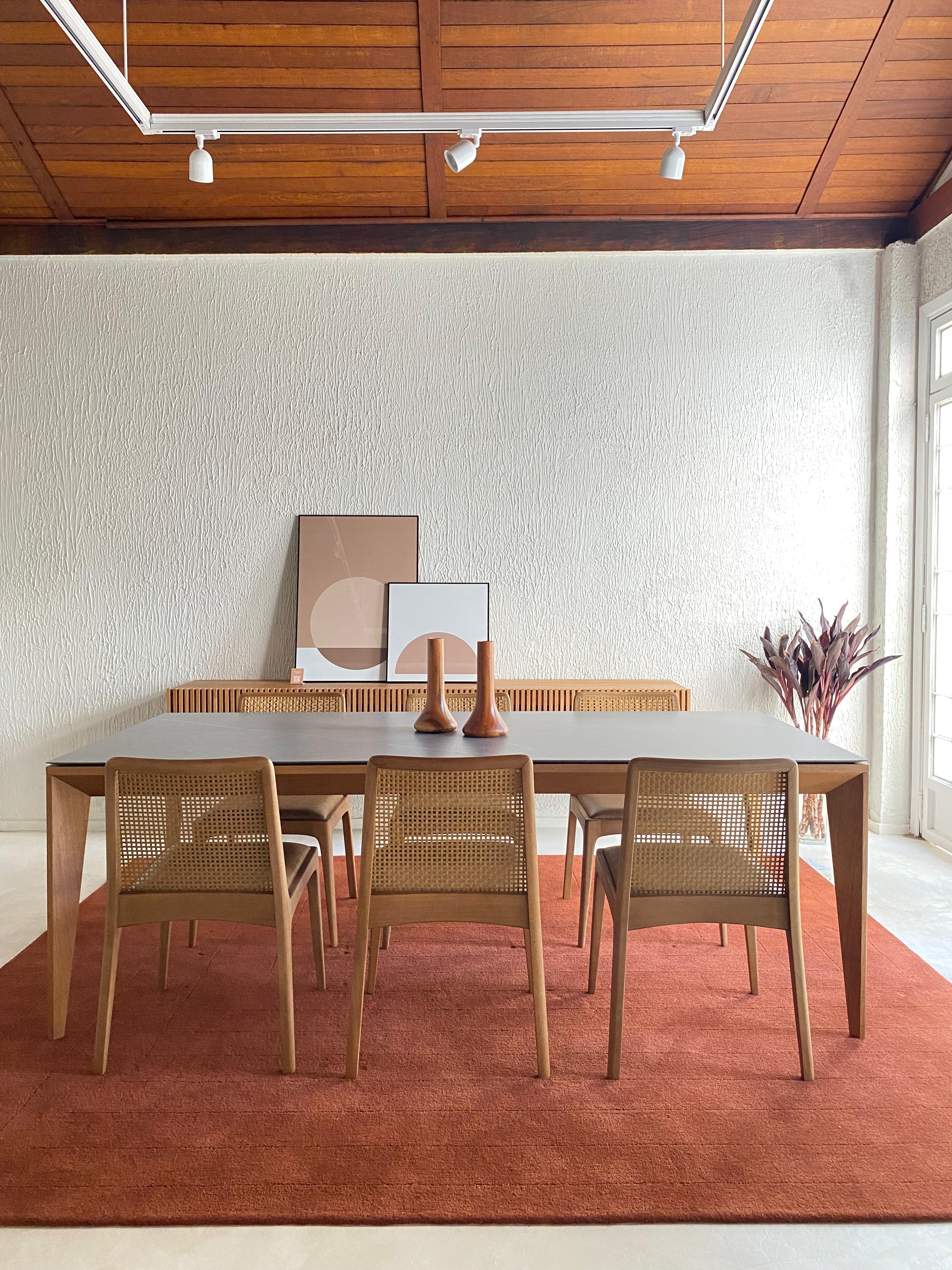 Table de salle à manger minimaliste Volpi travaillée en bois naturel  en vente 4