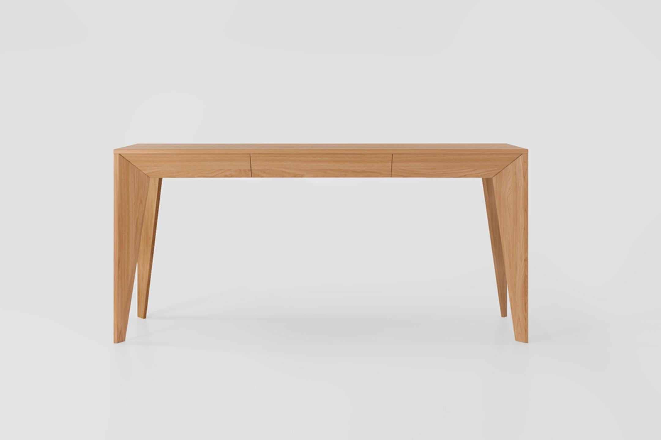 Bureau Volpi avec tiroir en bois brésilien naturel, table de bureau en vente 3
