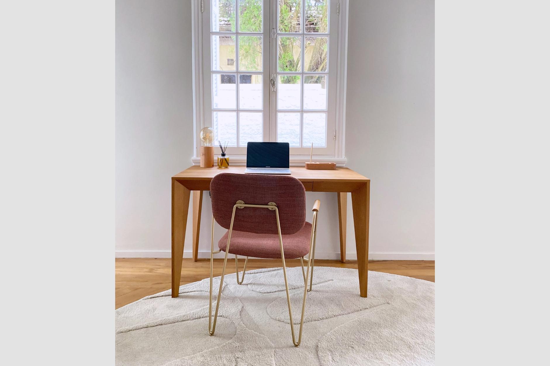 Bureau Volpi avec tiroir en bois brésilien naturel, table de bureau Neuf - En vente à Alto da Lapa, SP