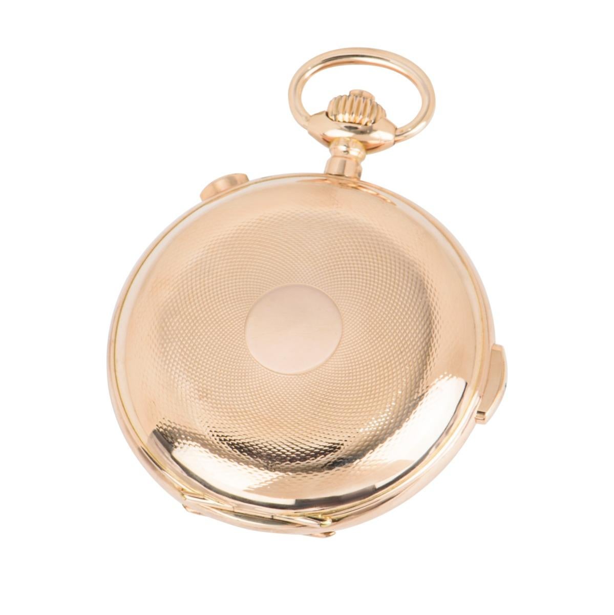 Volta Taschenuhr, 18 Karat Roségold Voll-Jäger Kalender Minuten Chronograph 3