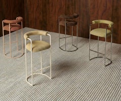 Volta Bar chair in Orion clove fabric and polished nickel