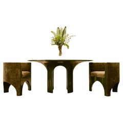 Volta Curve Grüner Samtstuhl von Storagemilano