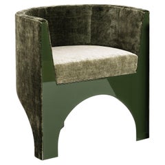 Volta Curve Green Velvet Chair by Storagemilano