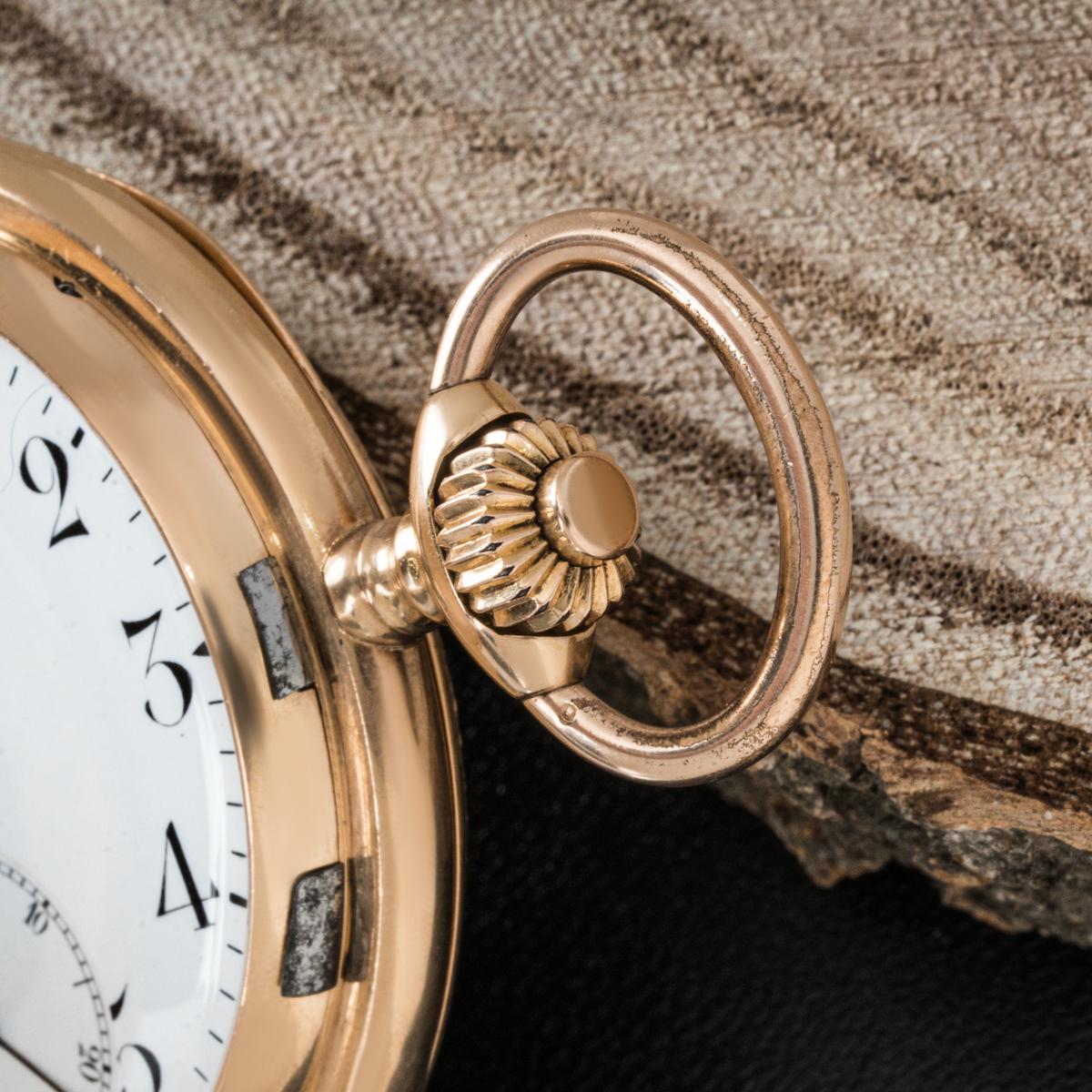 Volta Rose Gold Minute Repeater Keyless Lever Full Hunter Pocket Watch C1880 For Sale 1