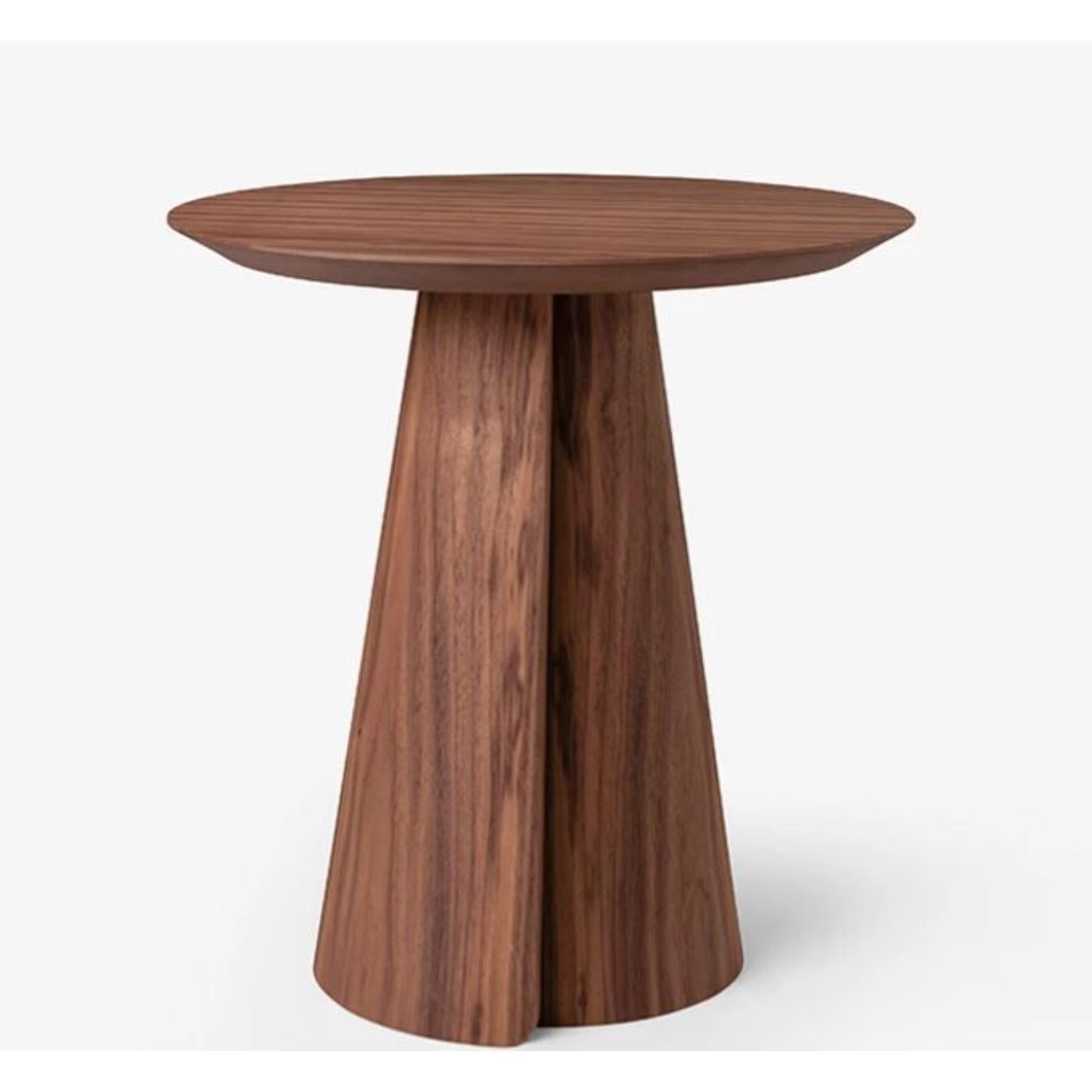 Volta Side Table 50 by Wentz
Dimensions: D 50 x W 50 x H 55 cm
Materials: Wood, Plywood, MDF, Veneer, Steel


The Volta table references nature in its impermanence. The detail on the base suggests natural movements and refers to nature's