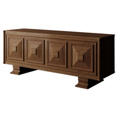 „Voltaire“ Sideboard aus gemaserter Eiche von Christiane Lemieux