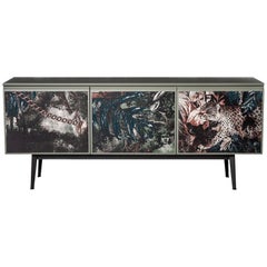 "Voltaire" Lacquered Top & Three Fabric Covered Doors Cabinet, Moroso for Diesel
