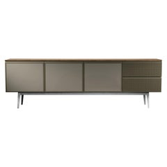 "Voltaire" Oak Veneered Top & Three Lacquered Doors Cabinet by Moroso for Diesel