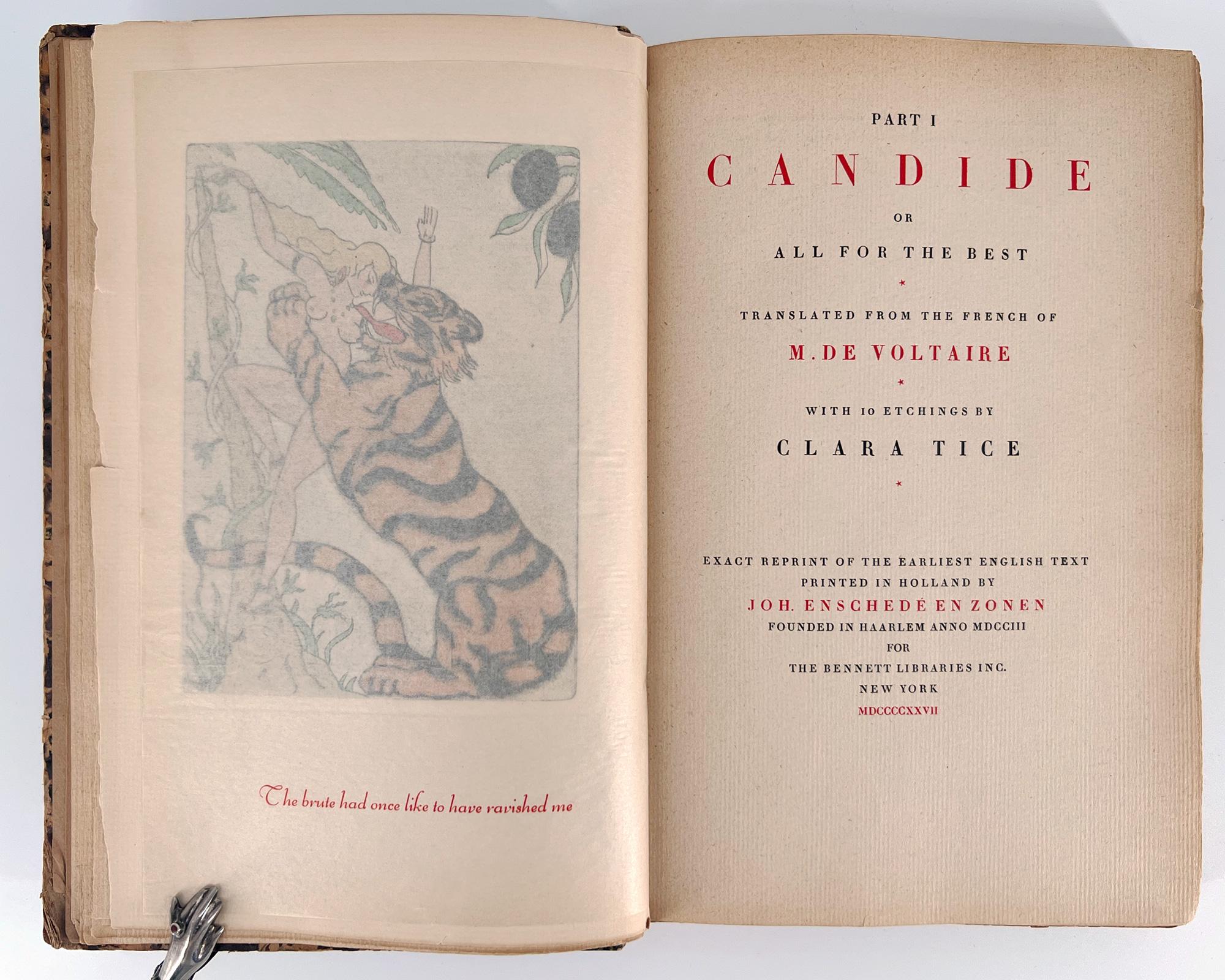Voltaire's Candide, Illustrated by Clara Tice In Good Condition For Sale In Middletown, NY