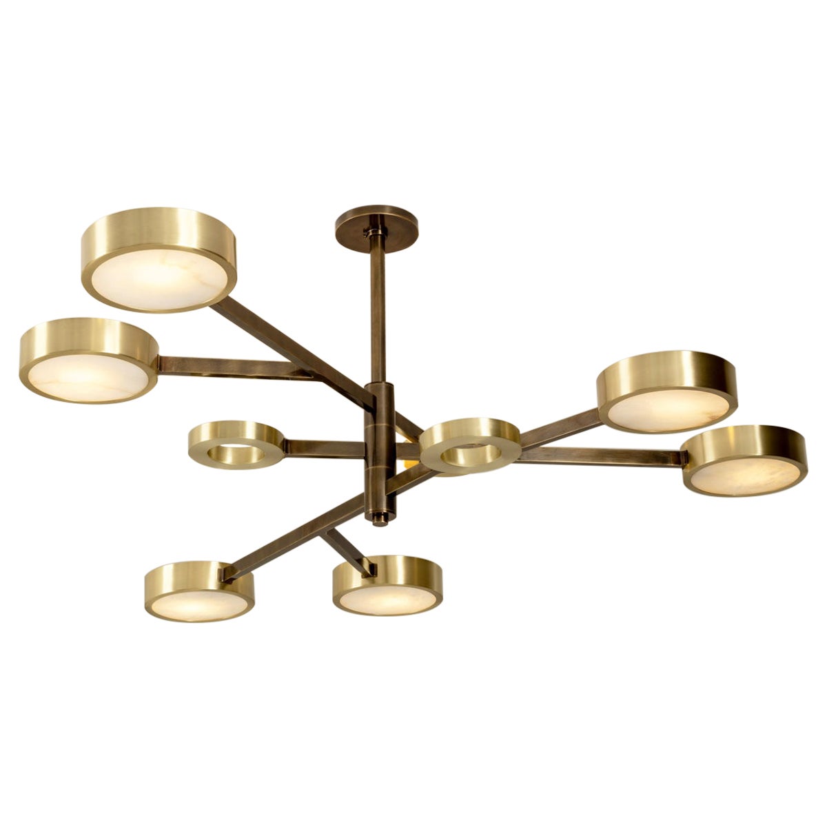 Volterra-Deckenleuchte von Gaspare Asaro aus Bronze und satiniertem Messing im Angebot