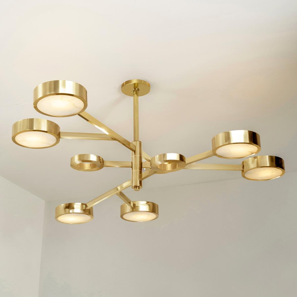 Modern Volterra Ceiling Light by Gaspare Asaro-Polished Brass Finish For Sale