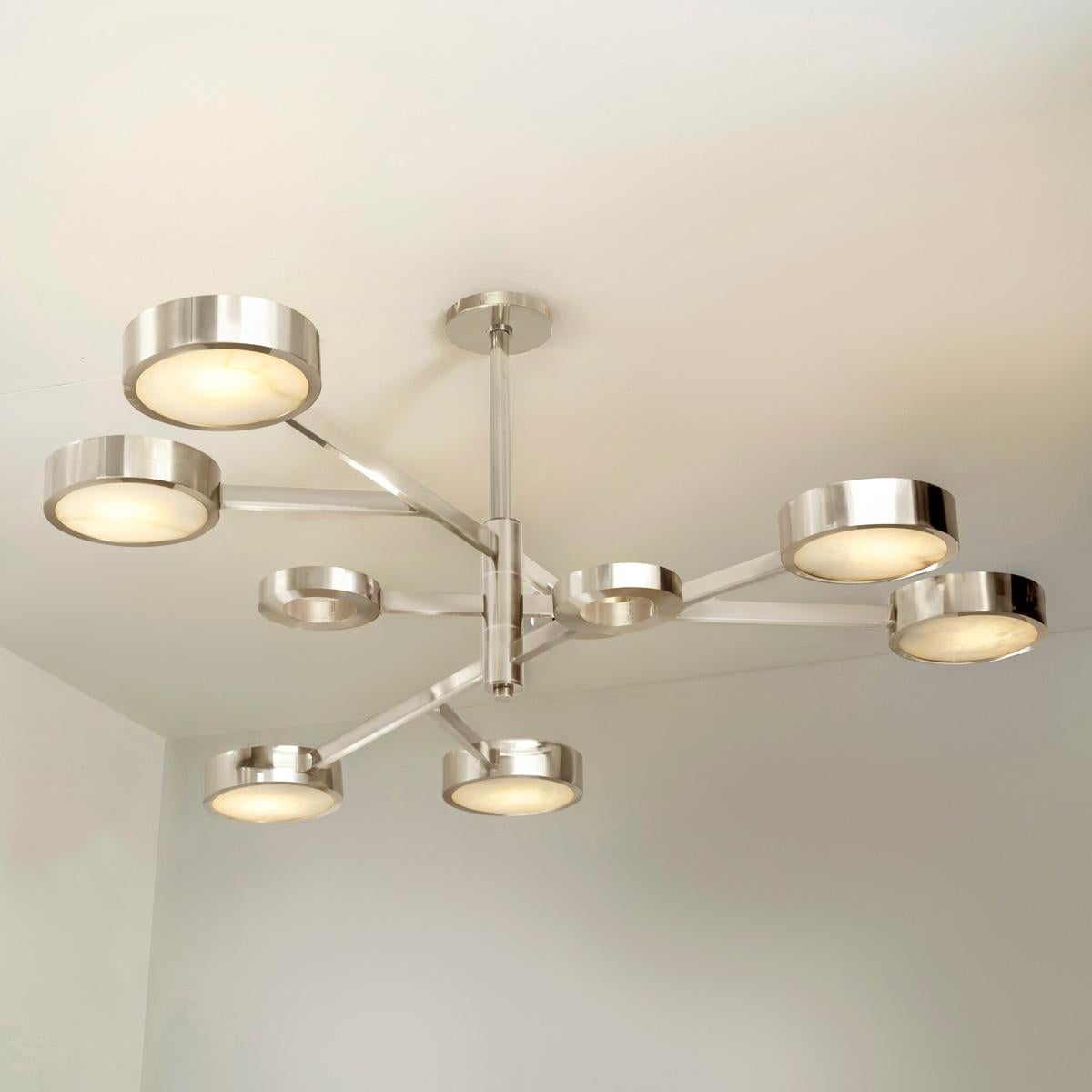 Modern Volterra Ceiling Light by Gaspare Asaro-Polished Nickel Finish For Sale