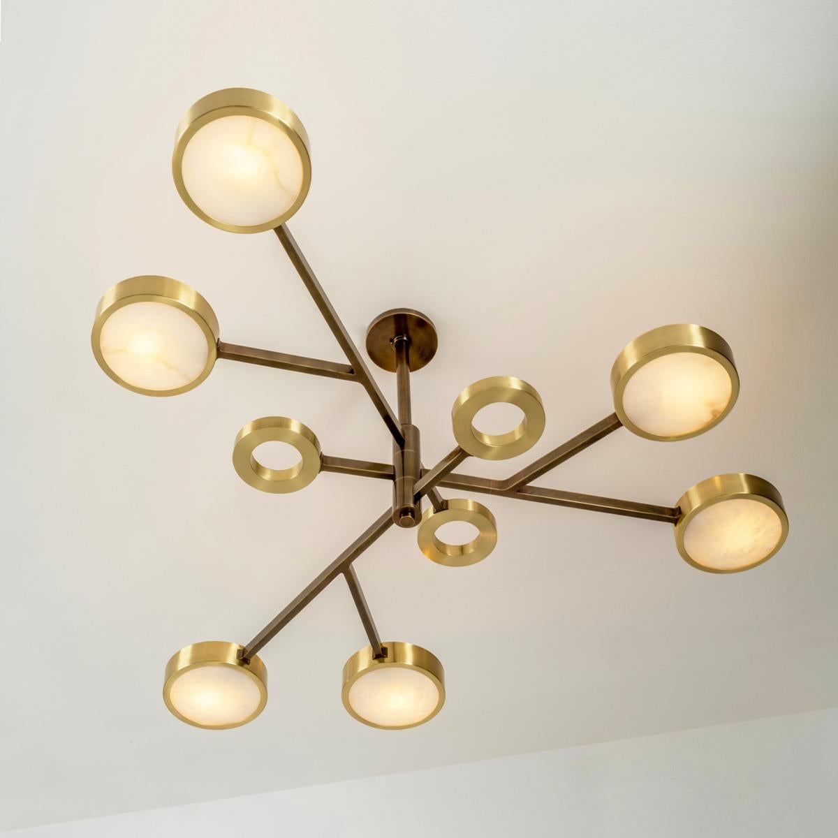 Volterra Ceiling Light by Gaspare Asaro-Satin Nickel and Satin Brass Finish For Sale 4