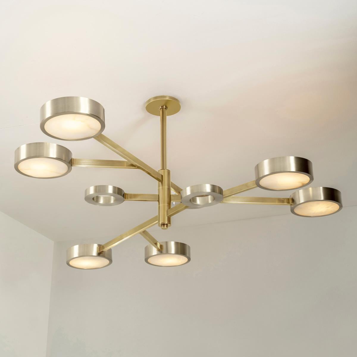 Modern Volterra Ceiling Light by Gaspare Asaro-Satin Nickel and Satin Brass Finish For Sale