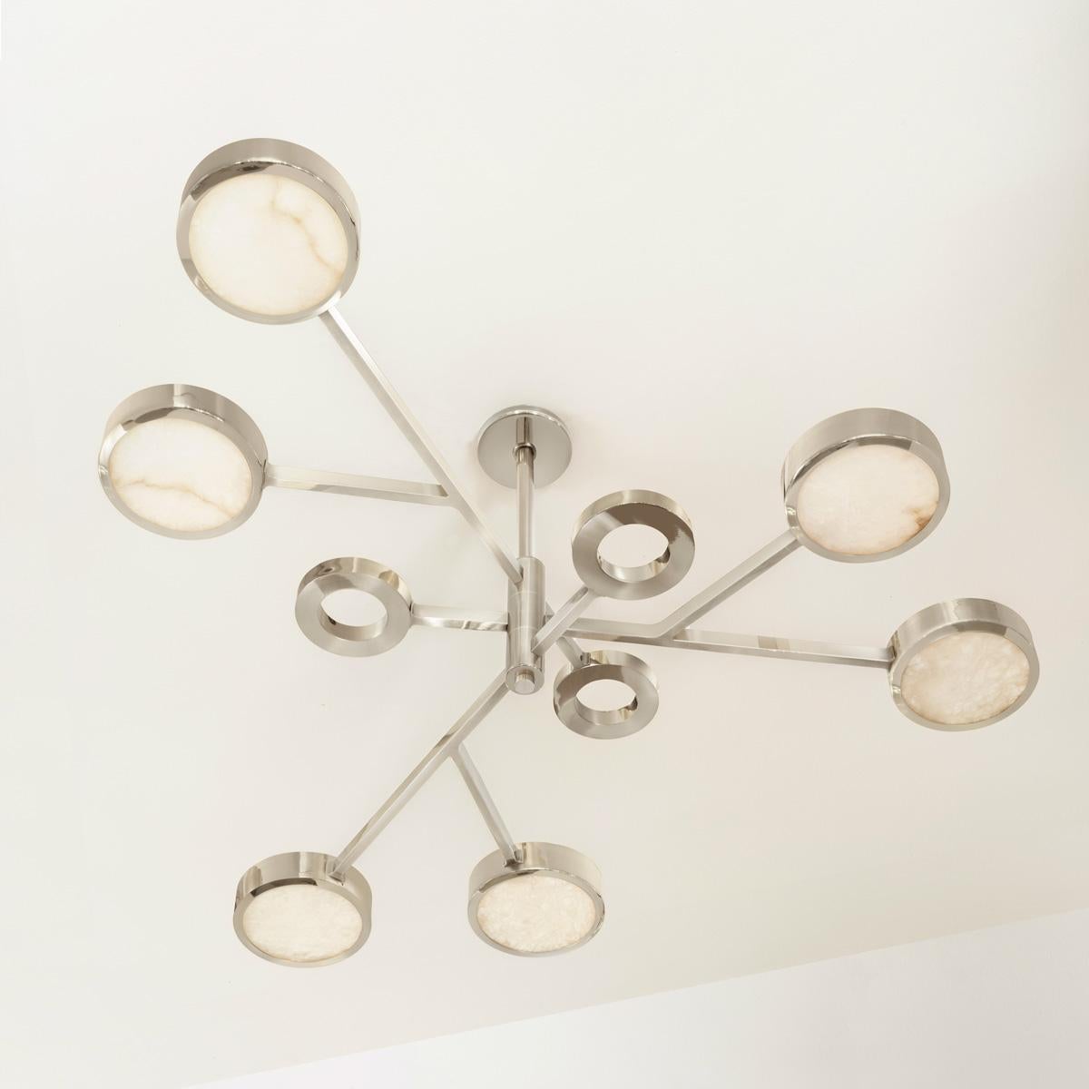 Volterra Ceiling Light by Gaspare Asaro-Satin Nickel and Satin Brass Finish In New Condition For Sale In New York, NY