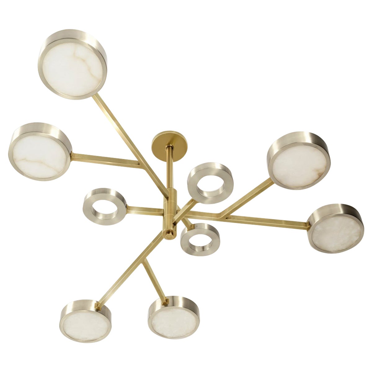 Volterra-Deckenleuchte von Gaspare Asaro-Satin aus Nickel und satiniertem Messing mit satinierter Oberfläche