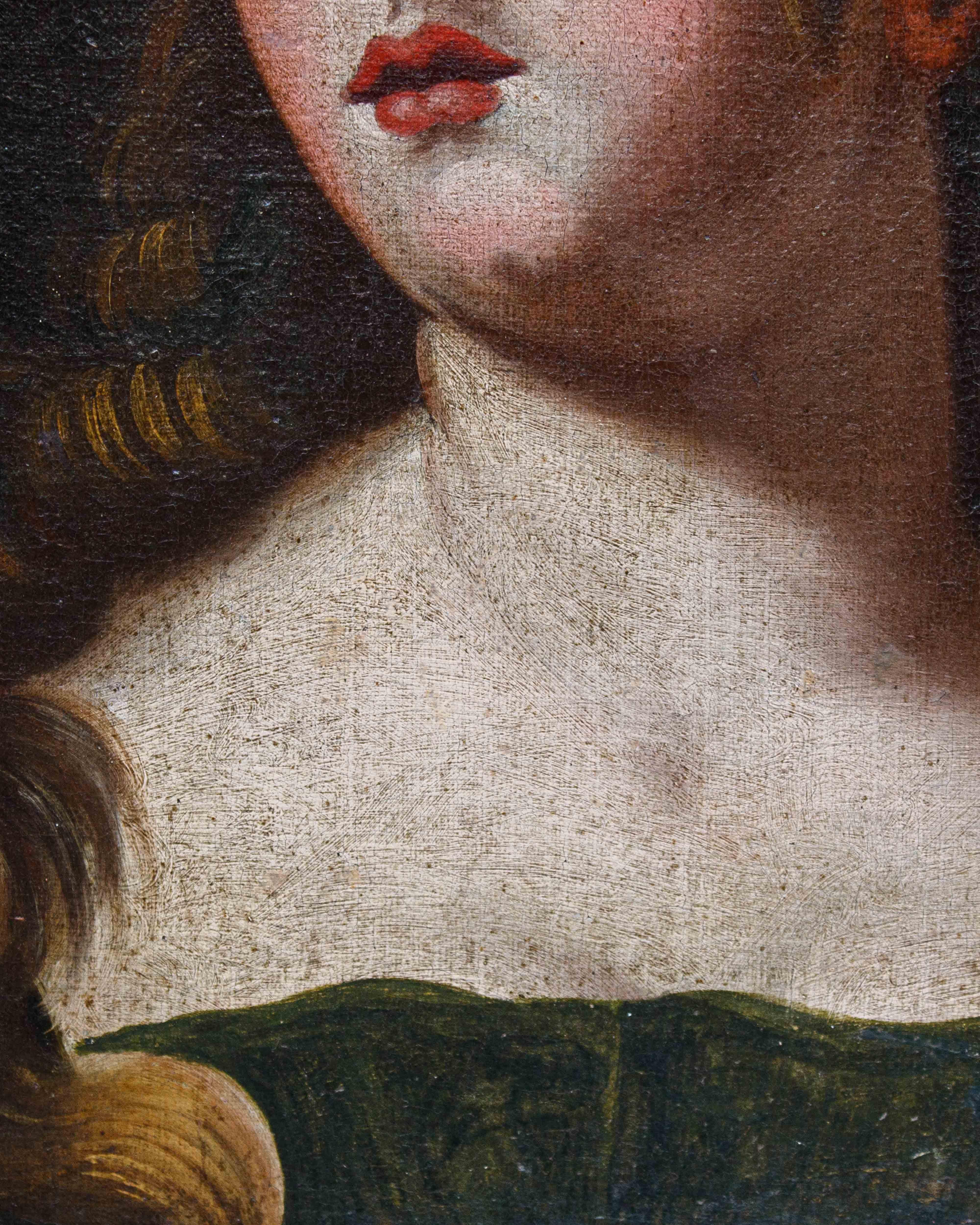 Face of a woman 17th century Emilian School painting For Sale at 1stDibs