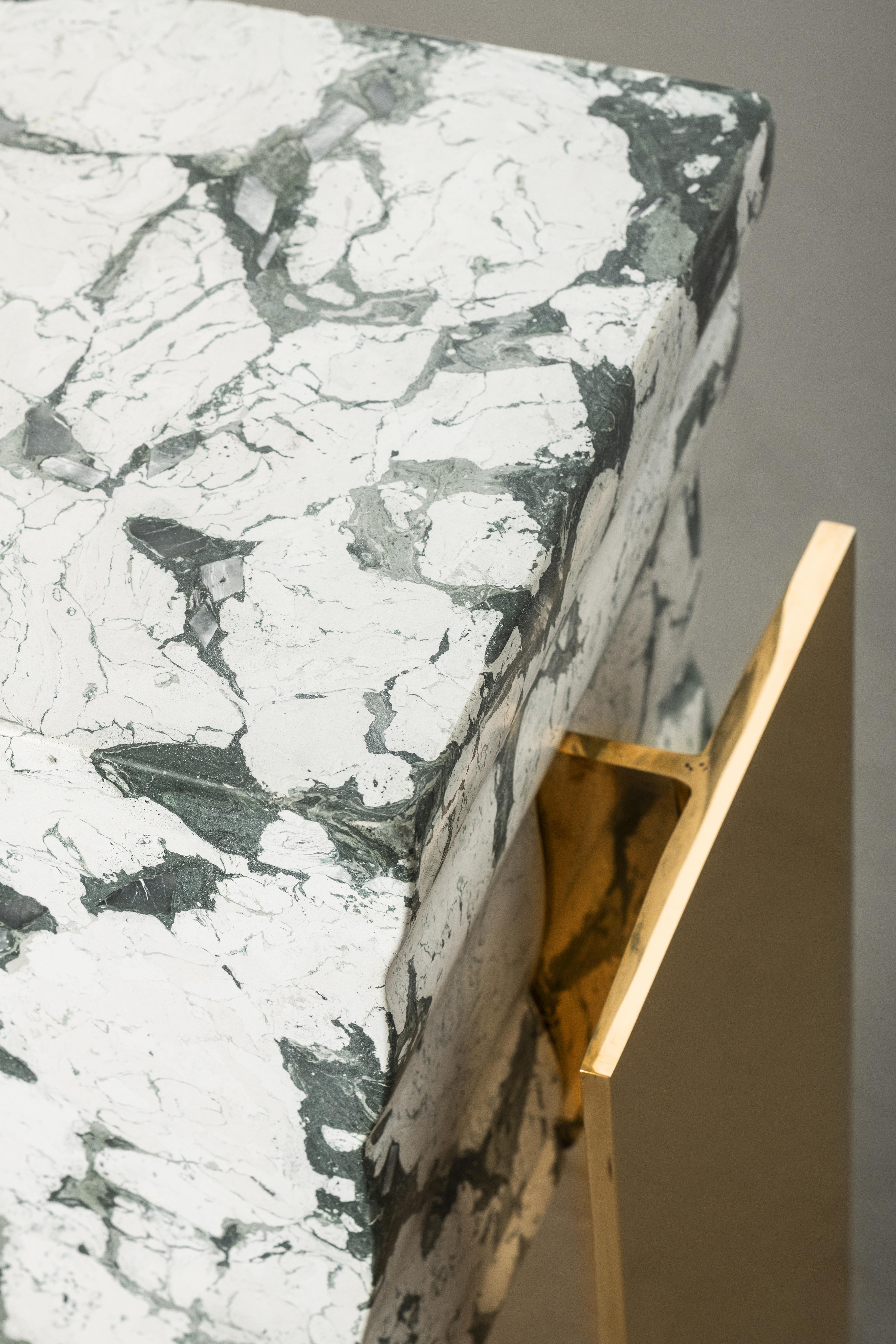 Moulage Table d'appoint Volubilis en bronze moulé et marbre artificiel di Rima en vente