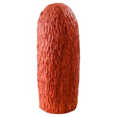 Lámpara Volume 02 en madera maciza de abachi teñida de caoba roja by Tellurico