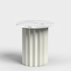 Volume High Side Table, Galvanized Metal Base with Marble Top by AVLU