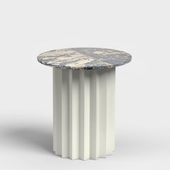 Volume High Side Table, Galvanized Metal Base with Marble Top by AVLU