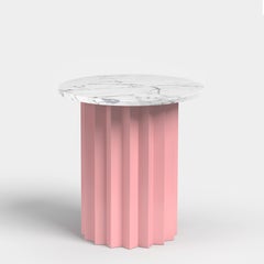 Volume High Side Table, Powder Coated Metal Base with Marble Top by AVLU