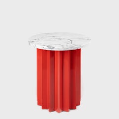 Volume High Side Table, Powder Coated Metal Base with Marble Top by AVLU
