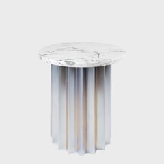 Volume High Side Table, Powder Coated Metal Base with Marble Top by AVLU