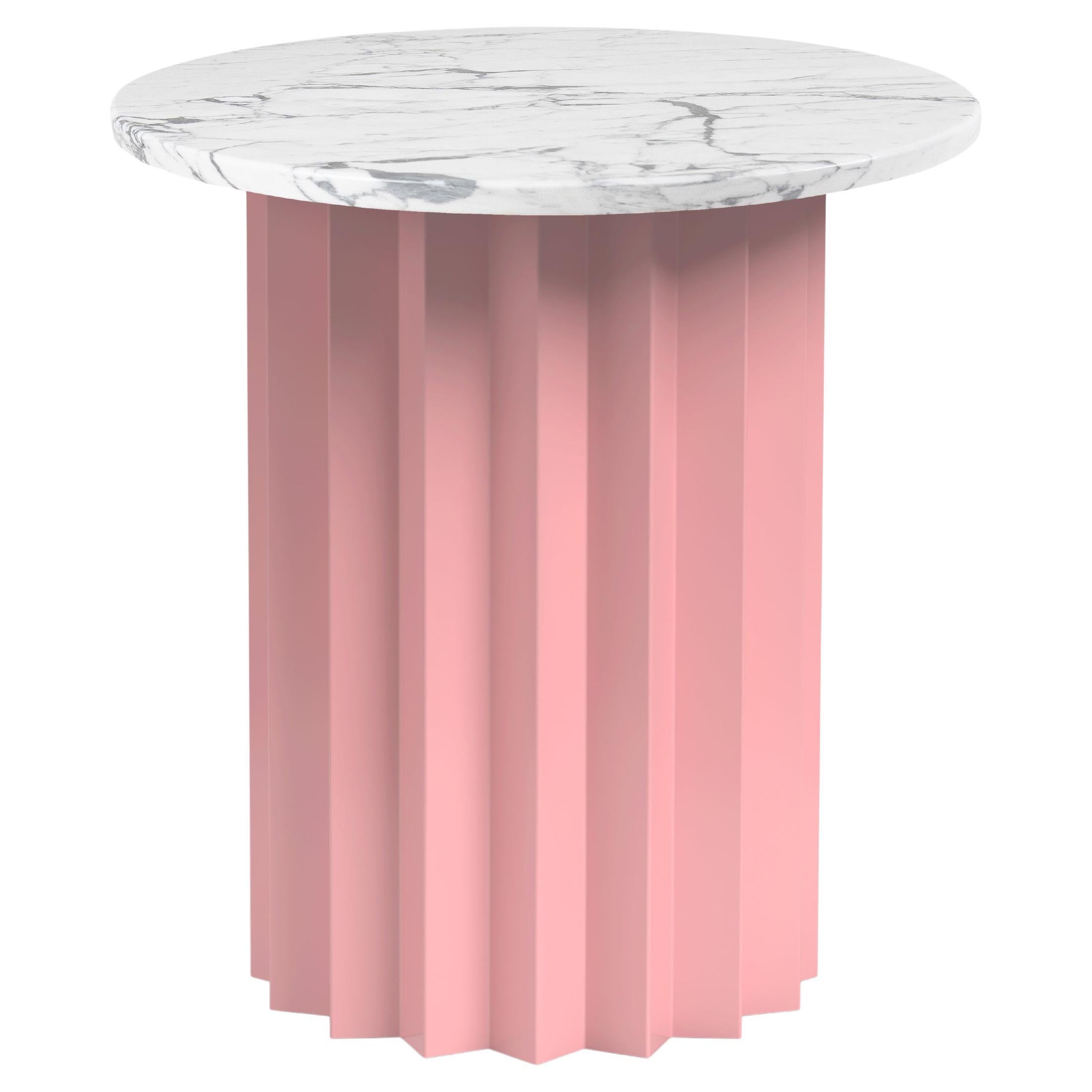 Volume High Beistelltisch, Gestell aus pulverbeschichtetem Metall mit Marmorplatte von AVLU