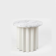 Volume Low Side Table, Powder Coated Metal Base with Marble Top by AVLU